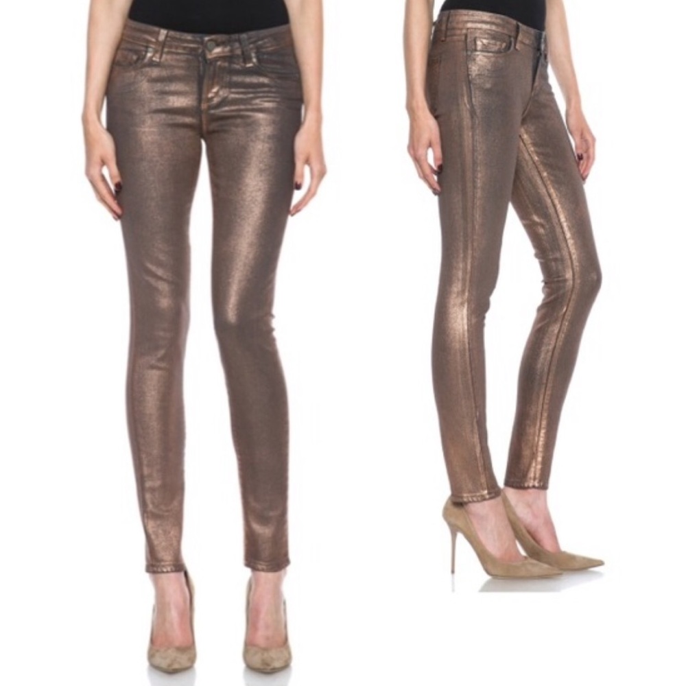 Paige Verdugo Ultra Skinny Copper Metallic Denim
